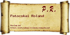 Patocskai Roland névjegykártya